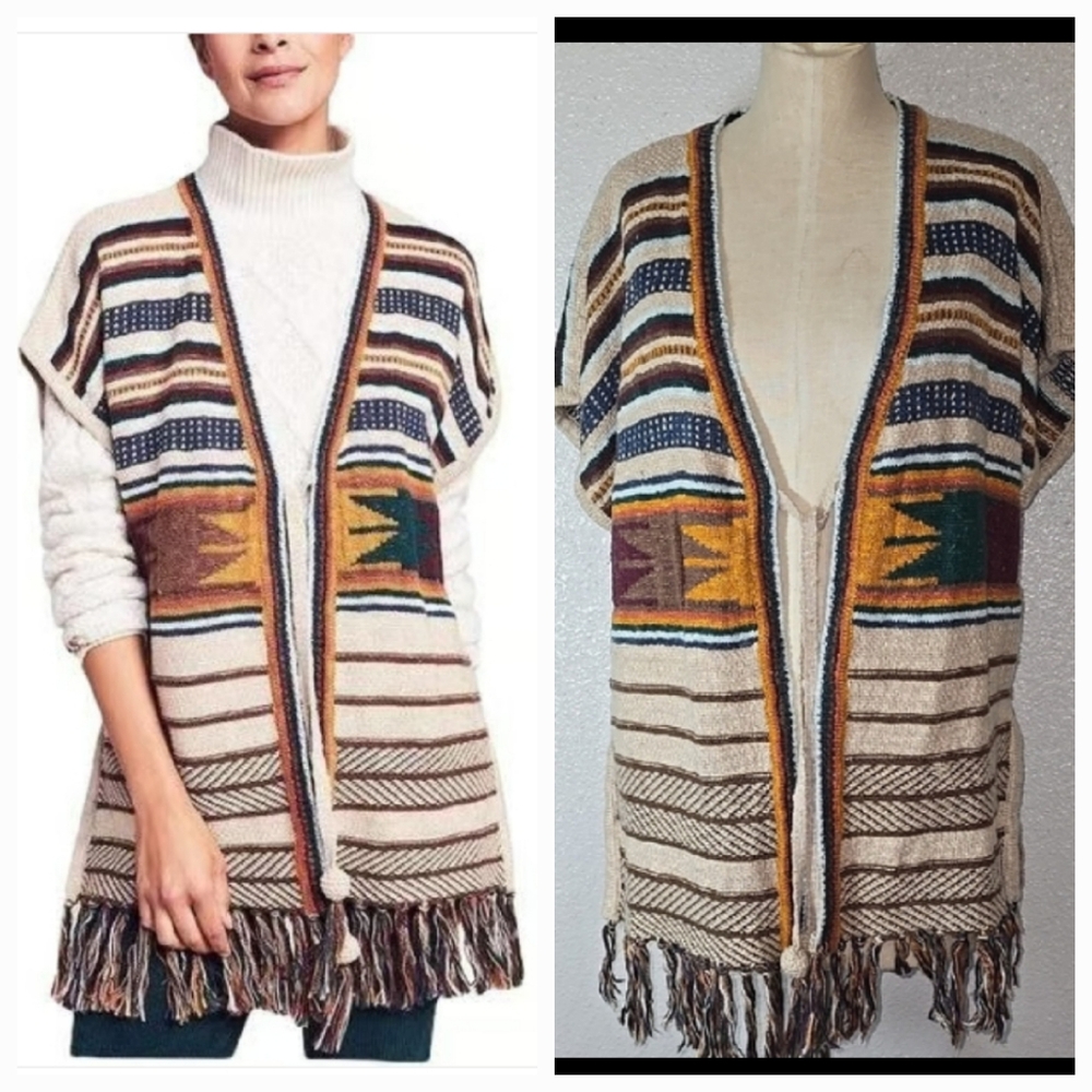 Faherty Savannah Multicolor Striped Open-Front Cardigan